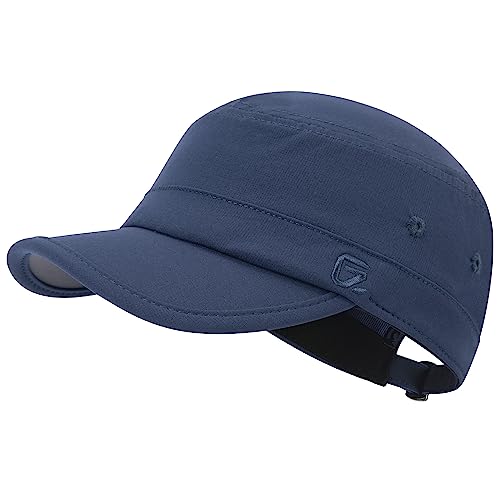 Image of GADIEMKENSD Stretch Army Cap Cadet Military Hats Flat Top Baseball Cap Short Bill Breathable