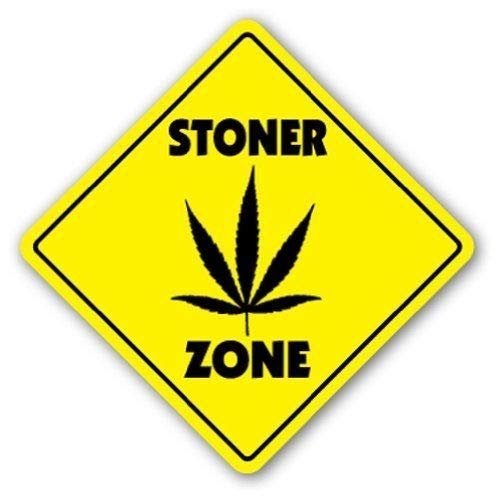 ISEE 360® Car Stickers Exterior for Windows Sides Bumper Stoner Zone Only Vinyl Yellow and Black Decals L X H 15 X 15 Cms