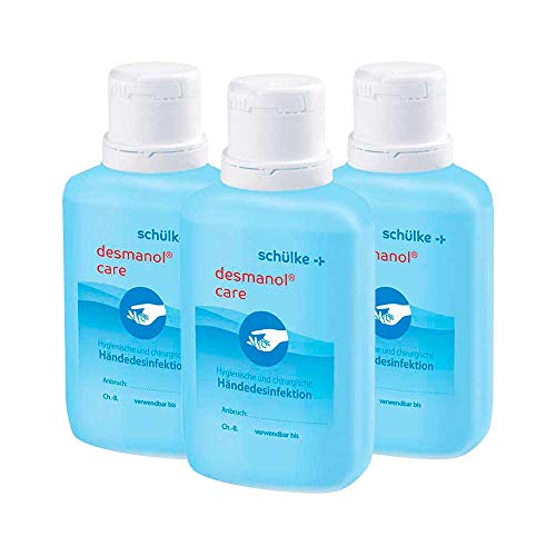 Schülke desmanol® care | Alkoholische Händedesinfektion | 3 x 100 ml Kittelflasche