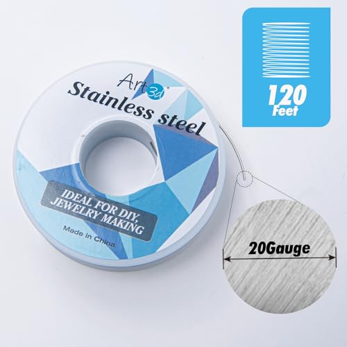 image for Art3d 20 Gauge Stainless Steel Wire, Bendable Soft Crafting Wire for J