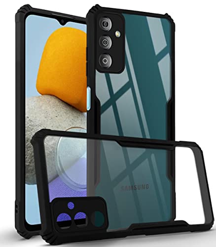 Image of Jkobi Back Cover Case for Samsung Galaxy M23 5G (Crystal Glass Back | Camera Protection | Shockproof Bumpers | Professional Black)