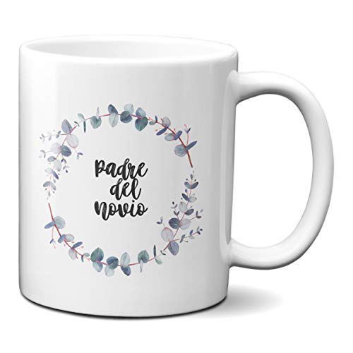 Taza Desayuno Padre del Novio Boda Regalo Detalle Enlace Novios Pareja Casados Ceramica 330 mL