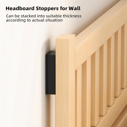 Image of Furniture Wall Protectors, IPEROT 23Pcs EVA Foam Headboard Stoppers for Wall, Bed Stoppers for Headboard, 10Pcs (20mm Thick)+13Pcs (3mm Thick) Couch Wall Protector, Black Headboard Bumper