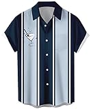 Mens Cocktail Chest Pocket Short Sleeve Bowling Shirt Casual Summer Beach Tops