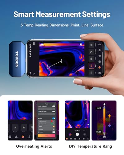 TOPDON Android TC001 Thermal Imaging Camera 256x192 Thermal Resolution Temperature Range: -20°C to +550°C for Smartphones and Tablets