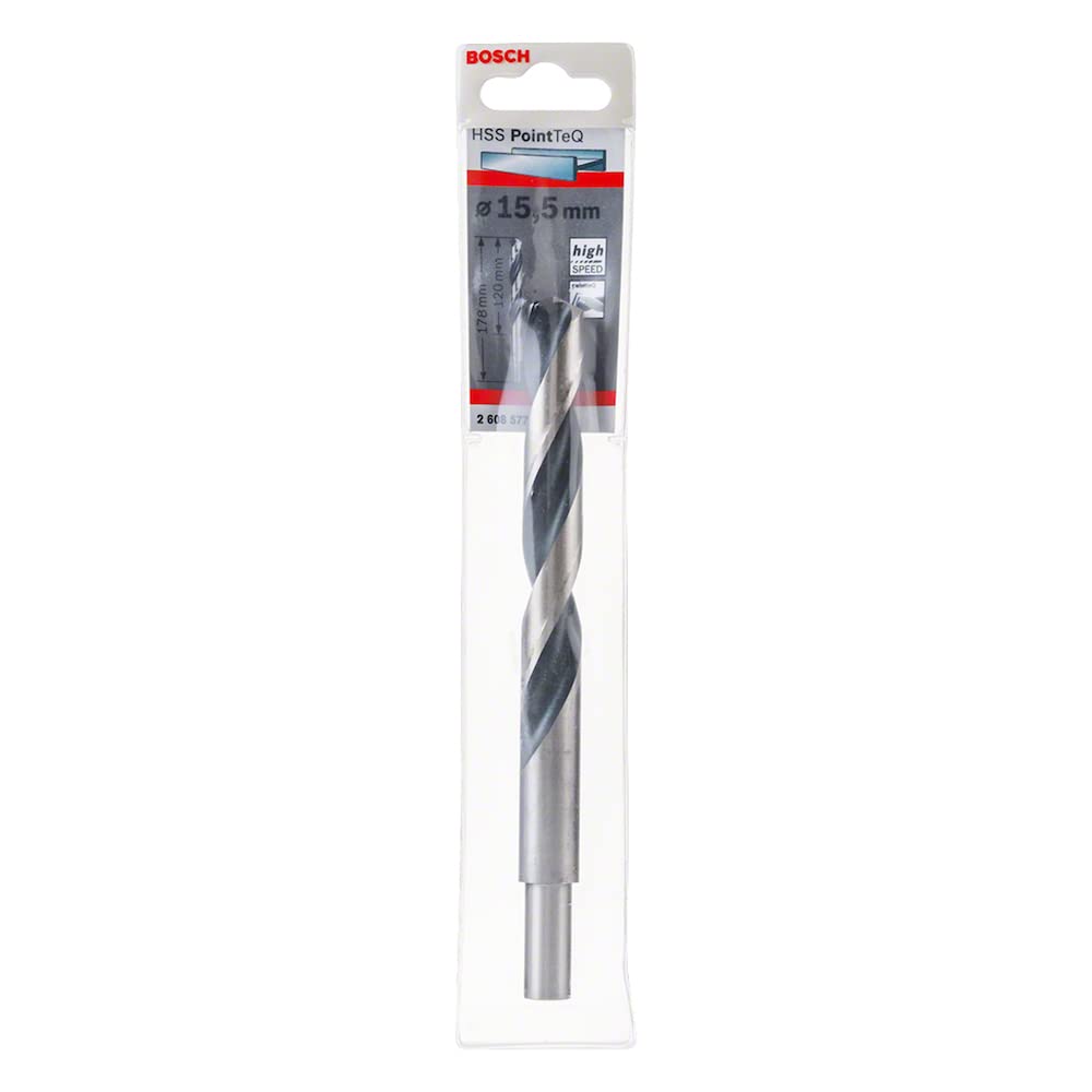 Bosch Bosch Professional PointTeQ HSS Twist Drill Bit (for Metal, Reduced Shank, 15.5 x 120 x 178 mm, Accessories for Drill Driver)