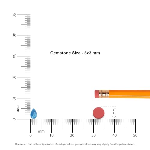 Natural Larimar Stud Earrings for Women in Sterling Silver, Gemstone Gifts for Her Birthday, Anniversary, Graduation, Thanksgiving (Bezel-Set, Round/Oval/Pear)3