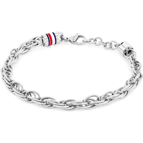 Tommy Hilfiger Jewelry Braccialetto a catena da uomo in Acciaio Inossi...