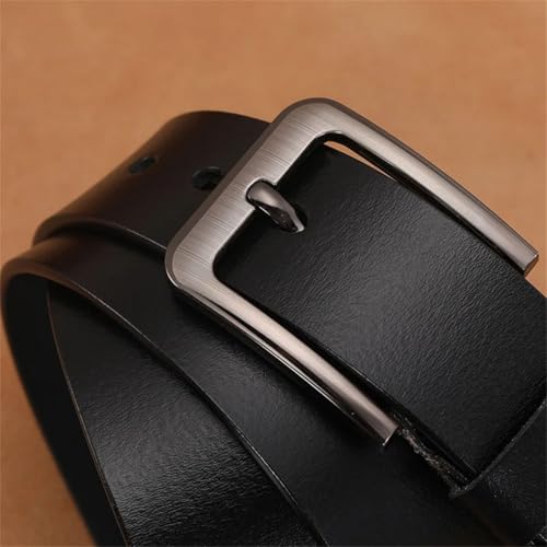 Men Cowhide Leather Belt with Traditional Pin Buckle for Comfortable Fit4