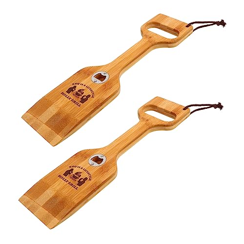 Totority 2 Piezas Pala de Limpieza de Barbacoa Accesorios Barbacoa Accesorios para Barbacoa Herramientas de Barbacoa Interior Pala de Barbacoa al Aire Libre Pala de Madera para Barbacoa