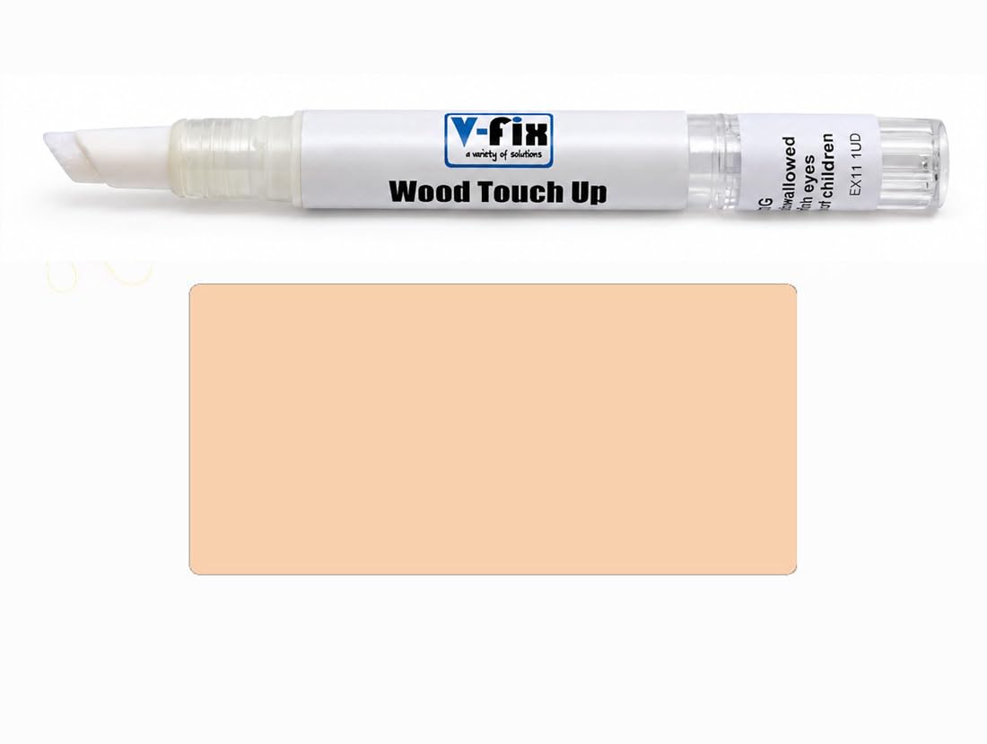 V-Fix Cream Wood Furniture Repair Paint Pen - Touch Up Scratches, Chips & Scuffs On Tables, Chairs, Cabinets, Kitchen Cupboards, Wardrobes & Veneer - Matt Finish - 3Ml (Cream)