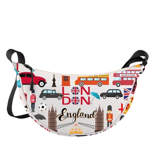 LEVLO London Travel Cross Body Bag England Trip Souvenir Gift UK Vacation Shoulder Bag UK London Travel Merch