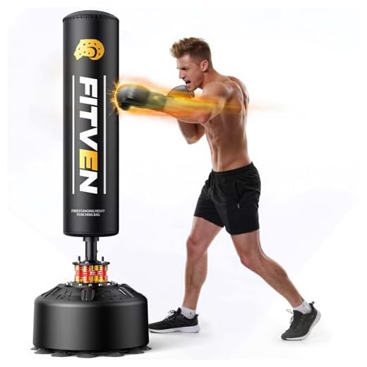 FITVEN Freestanding Punching Bag 70''-205lbs with Boxing Gloves Heavy Boxing Bag with Suction Cup Base for Adult Youth Kids - Men Stand Kickboxing Bag for Home Office