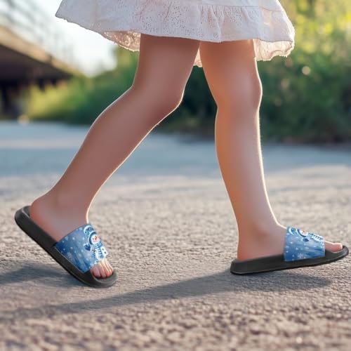 Image of Unisex Slides for Girls Boys Comfortable Slippers Slides Non-slip Shower Shoes House Fashion Thick for Indoor & Outdoor Gifts