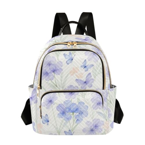 Sac à dos imprimé violet pastel doux Wudan S-M école florale fille