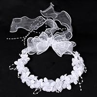 Lvifloae Voile Pour Enfants Coiffure De Mariage Voile De Fleur Blanche Bandeau Couronne De Fleurs Voile Première Communion Fille Enfants Accessoires De Cheveux Accessoires Photo (TS-51313