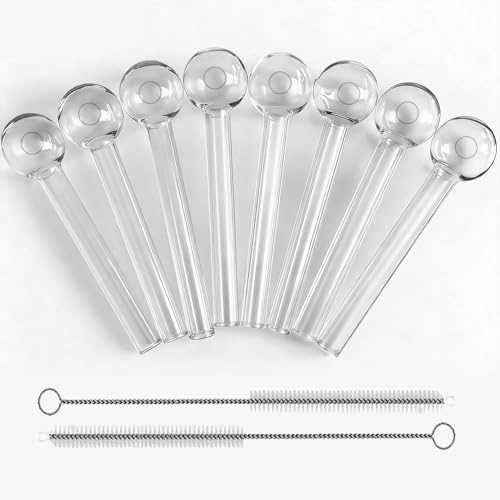 10pcs Transparent Oil Lamp Glass Cover with Cleaning Brush Reusable