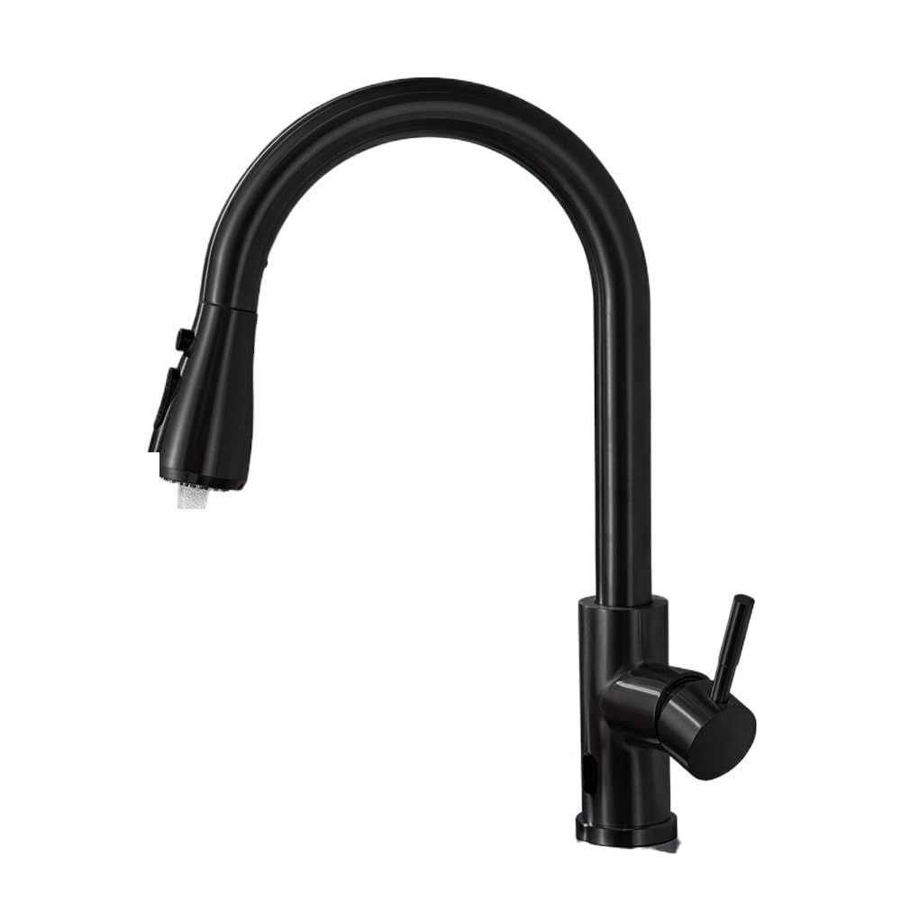 Eviter les traces de doigts sur le robinet grâce au mitigeur électronique HWX noir cuisine