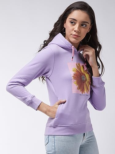 Image of Modeve Women Printed Hooded Sweatshirt for Winter