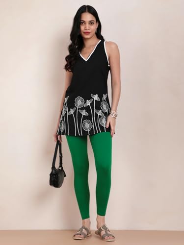 Image of TWIN BIRDS Super Stretchable Cotton Elasthane Fabric Ankle Length Leggings for Women