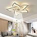 Ventilateurs De Plafond Éclairage Avec Télécommande Plafonnier LED 50W Moderne 3 Couleurs Dimmable Lampe Suspendue Pétale Fan Lustre Pour Chambre Salon Chambre D'enfants Lumière De Suspension