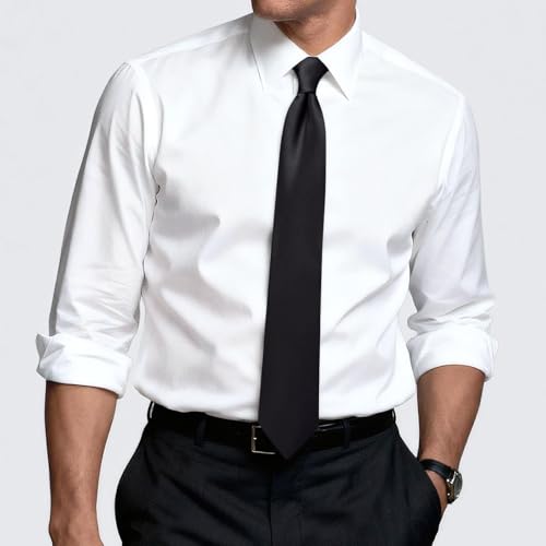 Image of Hi-Tie Men's Extra Long Solid Satin Tie Set 63 Inch /70 Inch Formal Necktie