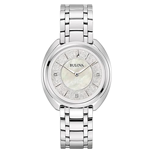 Bulova montre analogique quartz femme bracelet acier inoxydable argenté 96P240