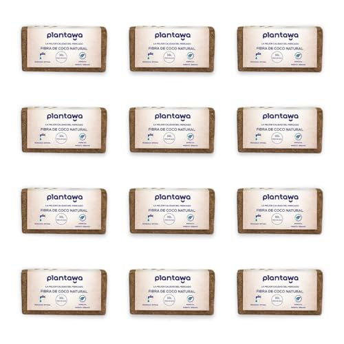 PLANTAWA Fibra di cocco 120L, 10L x 12 blocchi substrato di cocco, fibra di cocco naturale, terra per piante uso orto urbano terrario piante all'aperto torba per vasi