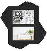 Mat Board Center, Pack of 10, Photo Picture Mats - Acid Free, 4-ply Thickness, White Core - for P...