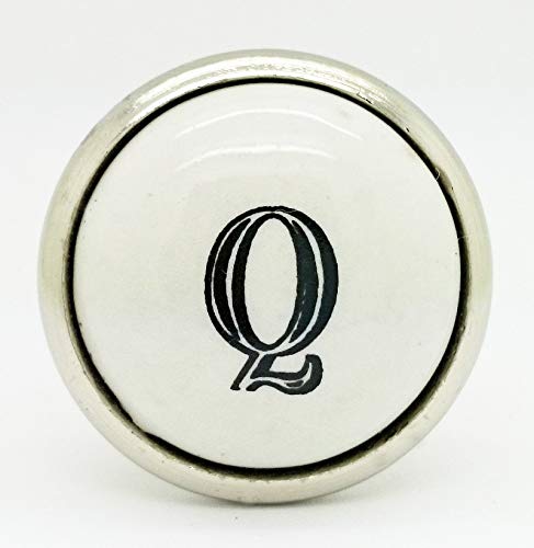 G Decor Letter White Monograms Ceramic Door Knobs (Q)