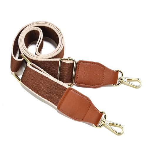 Image of Purse Strap Wide Replacement Crossbody Bag Straps, 1.5 inch Canvas Handbag Shoulder Strap, Adjustable Tote Belt(Gold Hardware