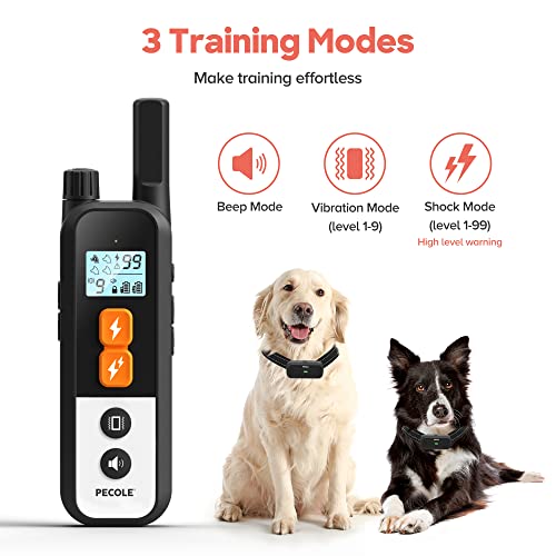 Pecole Dog Training Collar For 2 Dogs, Shock Collar With Remote For Small Medium Large Dogs, Waterproof Rechargeable Electronic Dog Collars With Beep, Vibration And Shock Modes #TOP1