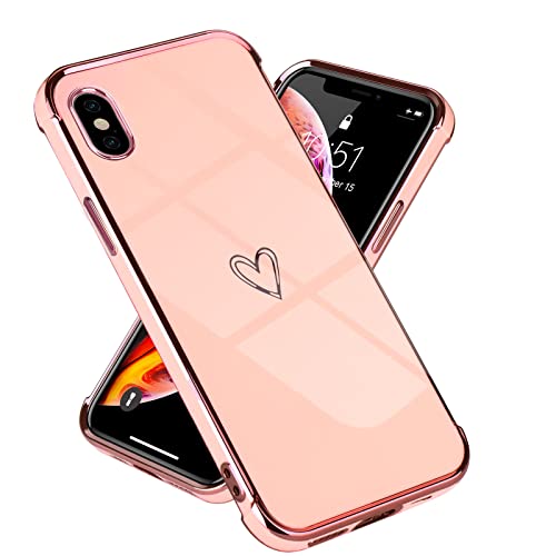 Il semplice motivo a forma di cuore e il design che aggiunge una cornice dorata intorno alla custodia del telefono e alla fotocamera. Il tutto appare elegante e attraente.
