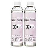 JEGO Makeup Brush Cleaner Solution - Sponge Cleaner - Make Up Brush Liquid Cleanser - Hypoallergenic & Plant-Based Solution Removes Makeup, Dirt, & Oil - 16 Oz (Set of 2)