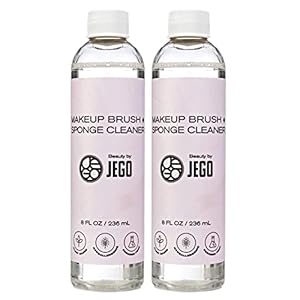 Makeup Brush Cleaner Solution – Sponge Cleaner – Make Up Brush Liquid Cleanser – Hypoallergenic & Plant-Based Solution Removes Makeup, Dirt, & Oil – 16 Oz (Set of 2)