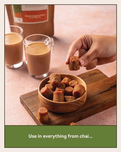 Image of Aazol Organic Jaggery Cubes: Pure Shrirampuri Gur - 1.95kg (650g - Pack of 3) | Natural & Organic | Made with Pure Desi Cow Ghee | Best Texture | Long Shelf Life