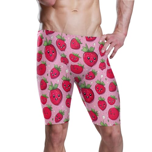 UMIRIKO Strawberry Fruit Mens Swim Jammers Swimsuit XL B0401893