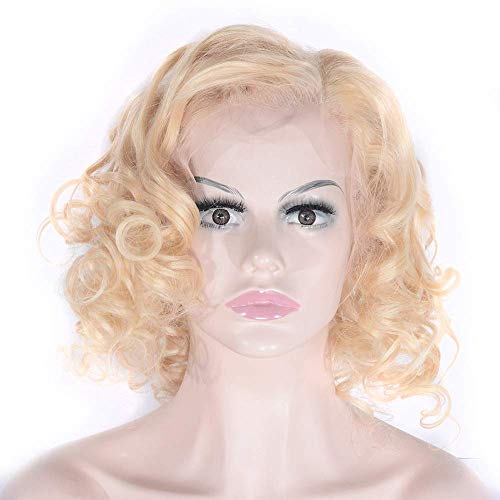 Perruque cheveux courts bouclés résout le manque de volume - Vrais cheveux 16"