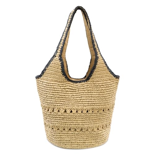 Image of Crescent Straw Shoulder Handbag for Women Summer Beach Tote Raffia Woven Purse Hobo Underarm Bag 2026