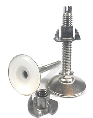 Adjustable Leg Leveler Nylon Glide Base T-Nut 4-pk