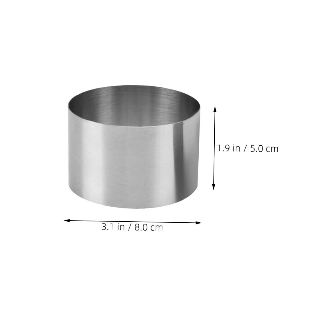 Juego de 8 Aros de Acero Inoxidable para Hornear Pasteles, Tartas y Mousse Diseño Redondo Bordes Lisos, Resistencia al Calor, Fácil Limpieza, Adecuado para Repostería Casera