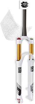 140mm Travel Mountain Air Front Fork 26/27.5/29 inch, Ultra-Light Magnesium Alloy Material Golden Shoulder/Wire Control 1-1/8 inch Shock-Absorbing Front Fork