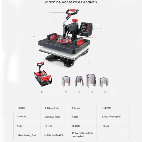 Máquina de grabado térmico combo 8 en 1 digital miniatura 4