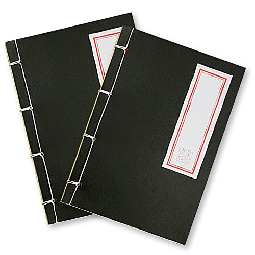 shttown 和綴じ ノート A5 縦書き 和装本 俳句 日記 自由帳 滑らかな書き心地 シンプル レトロ おしゃれ (ブラック)