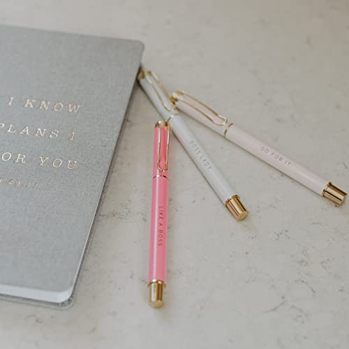 Sweet Water Decor Metal Boss Lady Pen Set Inspirational Motivational Quotes Ballpoint Pen Chic Office Decor Gifts For Women Desk Supplies Accessories Gold Cute Pen Sets School Girly Cubicle Bosses #TOP2