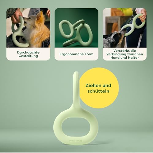 Earth Rated Ziehspielzeug, interaktives Spielzeug für ausgewachsene Hunde und Welpen, ergonomischer Griff, Naturgummi, klein, grün