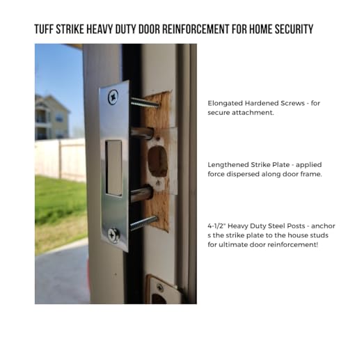 Door Reinforcement Lock | Kick-Proof Deadbolt Strike Plate | Ultimate Home Security & Break-in Prevention | Strengthens Door Frame Against Forced Entry