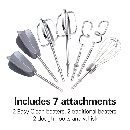 Hamilton Beach 6-Speed Electric Hand Mixer with Whisk, Dough Hooks and Easy Clean Beaters, Powerful 275 Watt Motor, Snap-On Storage Case, Blue by Hamilton Beach - Image 4