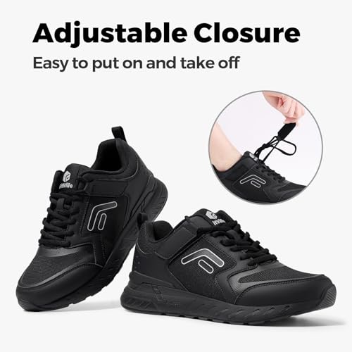FitVille Women's Walking Shoes Wide Width Sneakers Comfort Diabetic Shoes Plantar Fasciitis Shoes for Flat Feet Heel Pain Relief - Rebound Core V73
