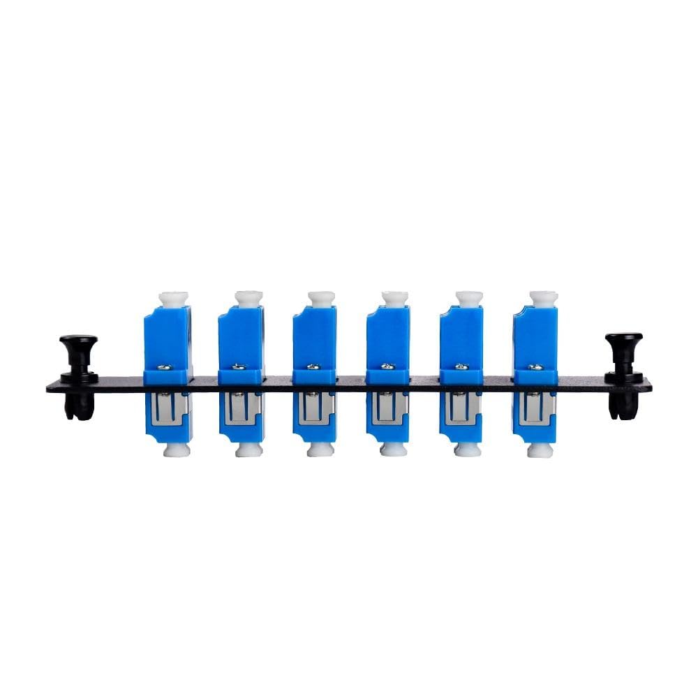 SpeedyFiberTX 6-Pack 12-Port LGX Compatible Fiber Patch Panel with Preloaded Blue LC Duplex Adapters